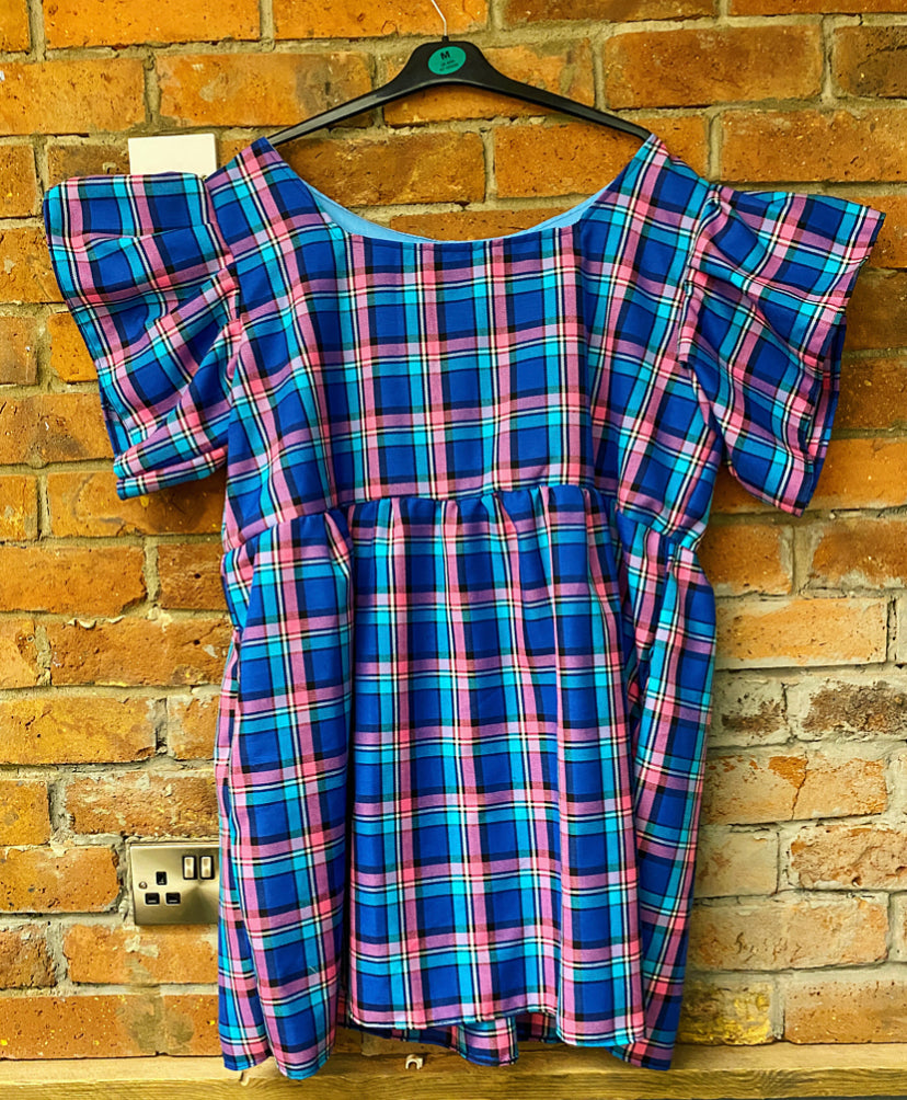 RTS Libby Dress - Multi Tartan fabric