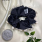 Black Heart luxury duchess silk scrunchie