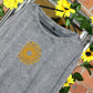 Golden Mandala - Cropped grey acid wash T-shirt