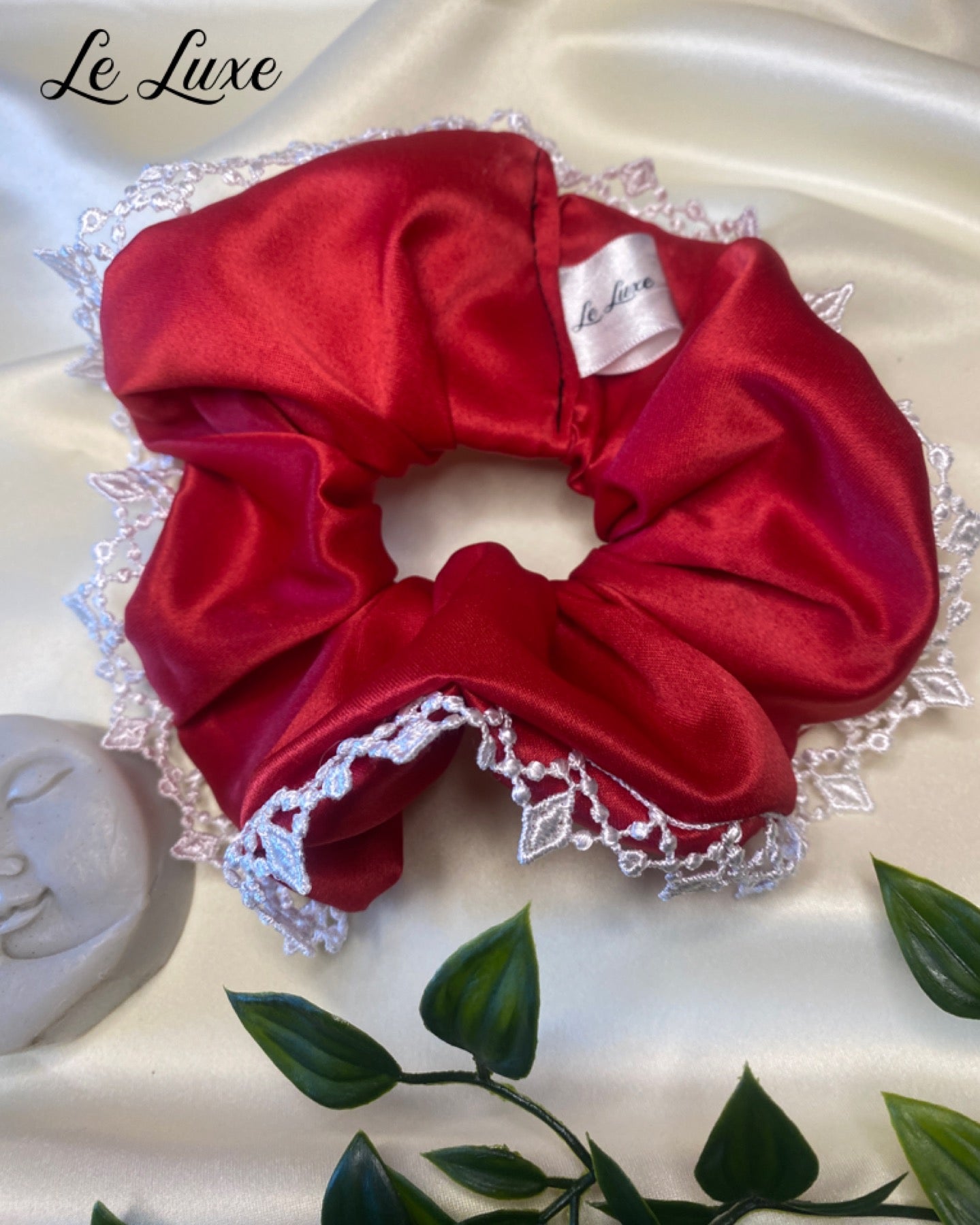Scarlet luxury duchess silk scrunchie