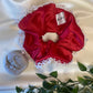 Scarlet luxury duchess silk scrunchie